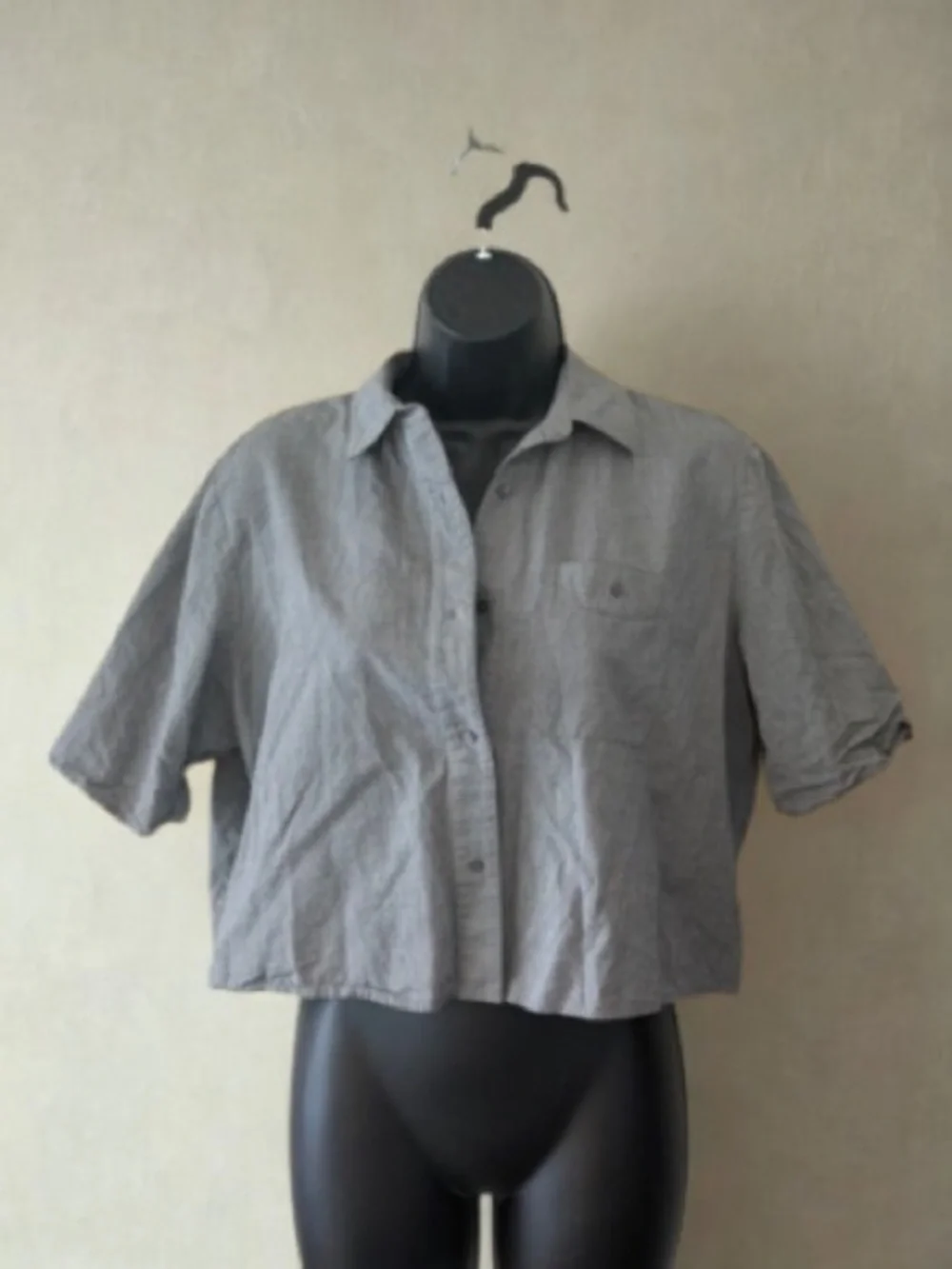 Alexander Wang Gray Cropped Button-Down Shirt